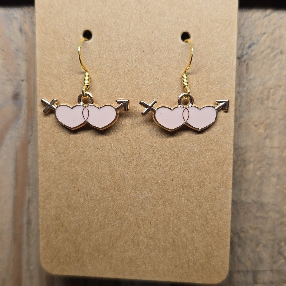 Valentine's Day Light Pink Heart Earrings